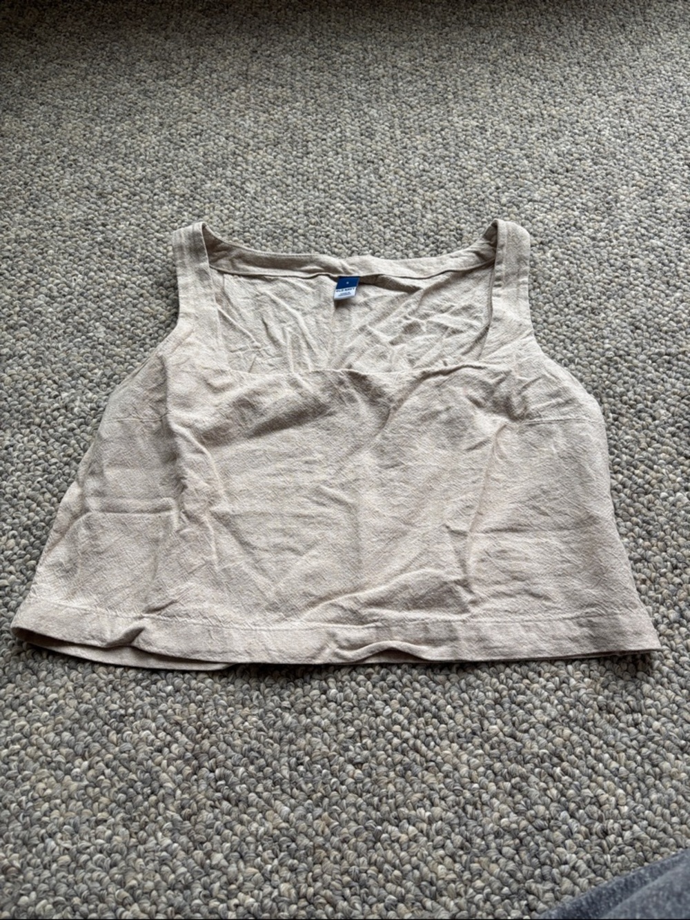 Old Navy Beige Linen-Blend Cropped Tank Top